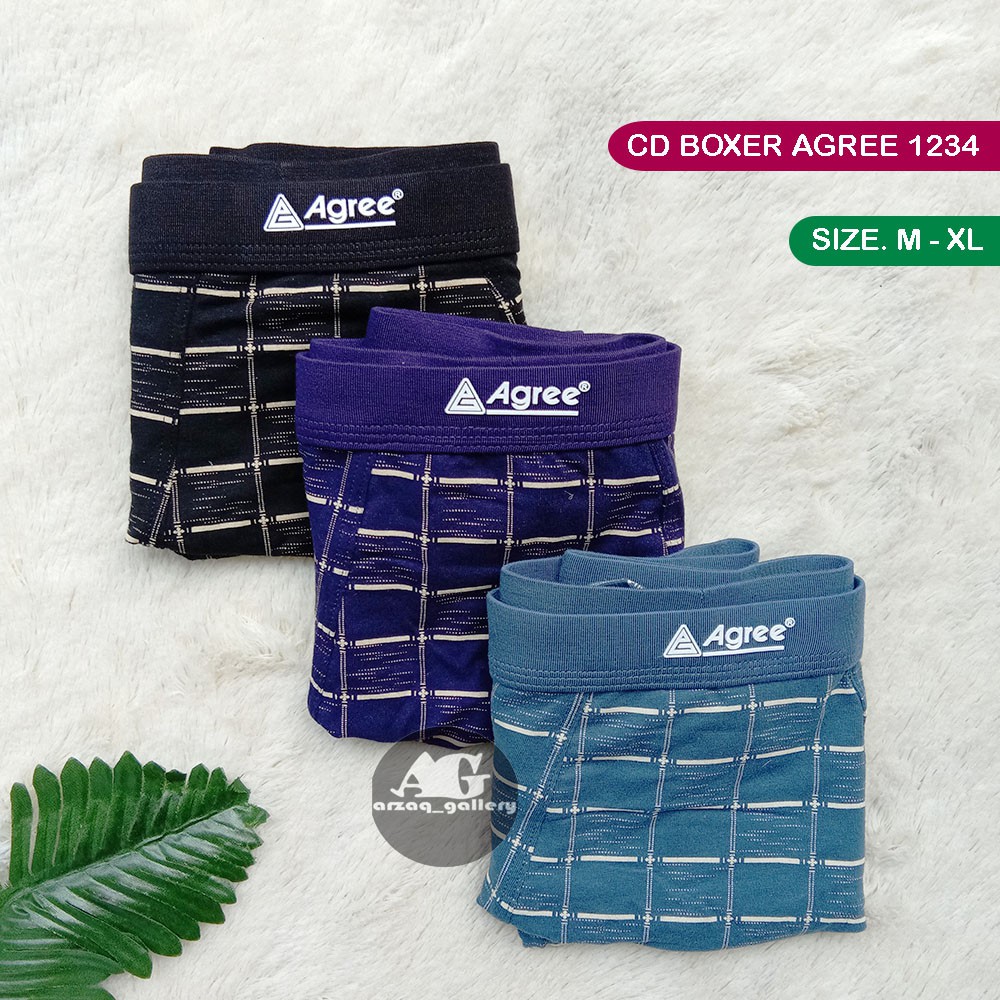 [ 3pc ] Celana Dalam Pria BOXER AGREE SPORT | 1234  Motif Garis