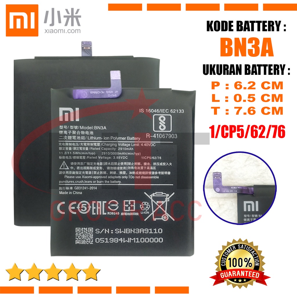 Baterai Battery Original Xiaomi Redmi GO ( 5 Inchi ) / Kode BN3A