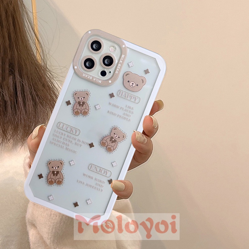 Soft Case Tpu Shockproof Motif Beruang Lucu Untuk Iphone 7 8 Plus 13 Pro Max 11 12 X Xs Max Xr 6 6S Plus