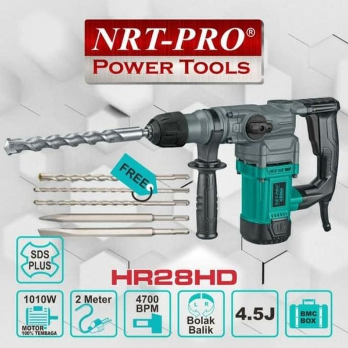 Mesin Bobok Beton Tembok Nrt-Pro Rotary Hammer Dril Hr Bawlwa 9501Dl