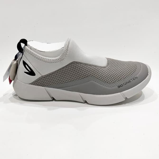 Barang Berkualitas SEPATU SLIP ON SNEAKERS 910 100% ORIGINAL NORU 1.5 (Grey White) STOK TERBATAS
