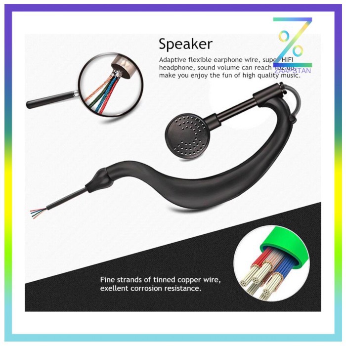 Headset Earphone untuk Walkie Talkie - K0459 - Black