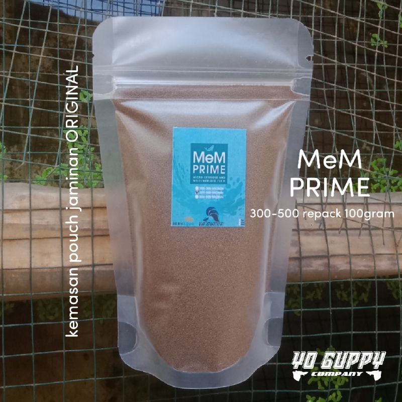 pelet mem prime  300-500 mikron 100gr /pakan Guppy cupang terbaik/pelet ikan