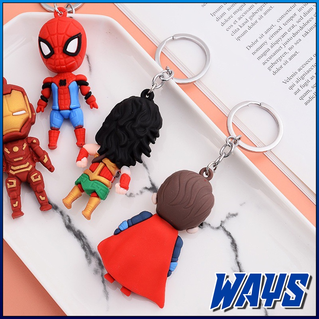 [G020] Gantungan Kunci Superhero Spiderman Captain America Batman Iron Man Superman Wonder Woman