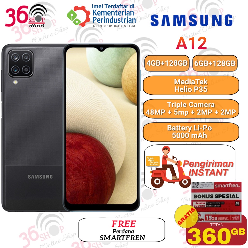 Samsung Galaxy A12 4GB+128GB 6GB+128GB Garansi Resmi Samsung
