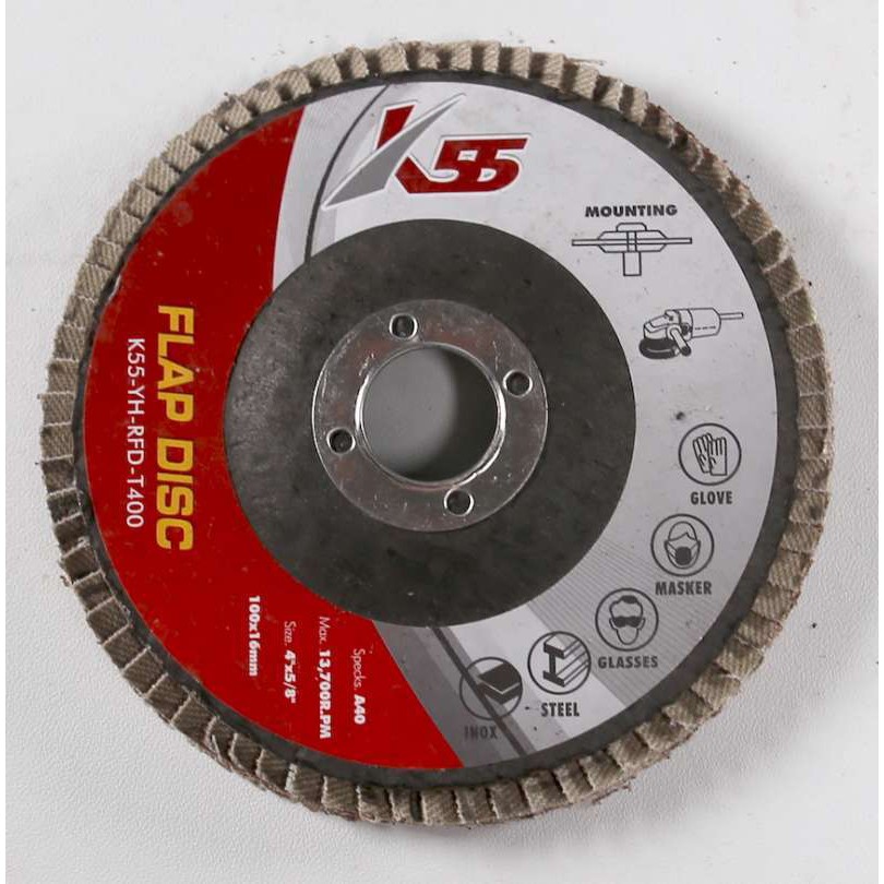 Amplas Susun 4&quot; / FLAP DISC K55 - 100x16mm Grid 40-150 - Grit 40