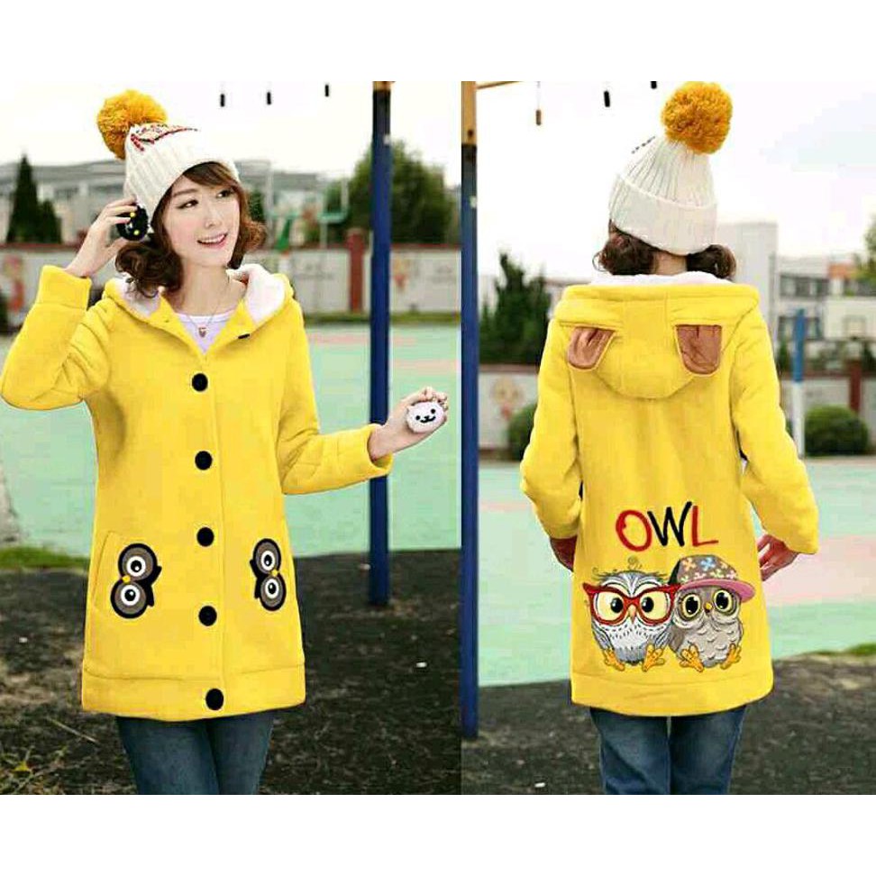 Sale G Long Jaket Owl Jaket Wanita Model Terbaru Kekinian Bagus