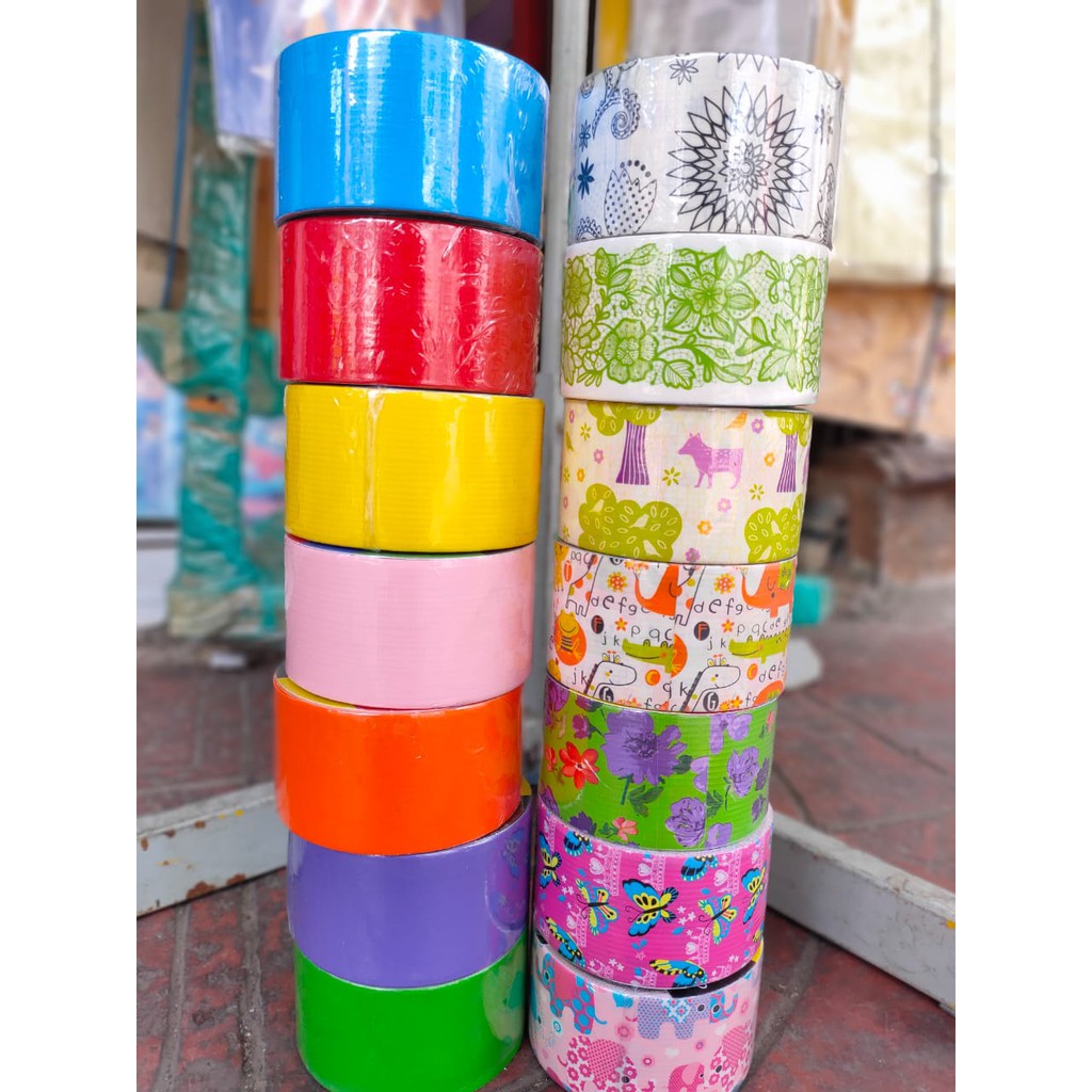 

decorative tape bazic 2 inch 48 mm bahan kain polos atau corak 5 meter