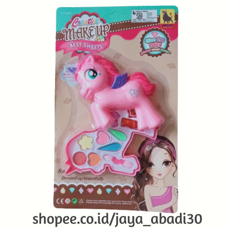 Mainan anak makeup beauty susun+kaca bentuk kuda poni, kerang , Monyet dll