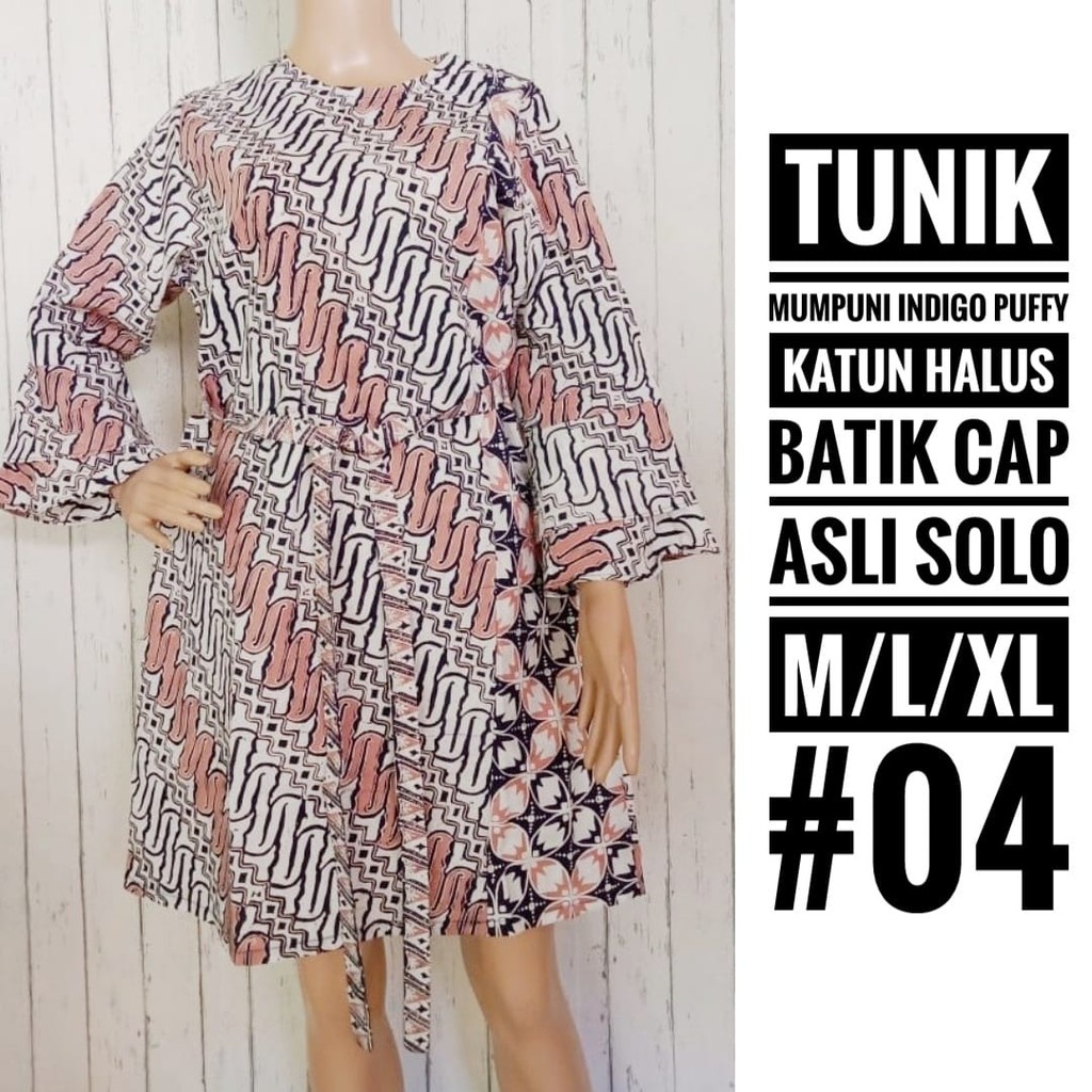 Tunik Mumpuni Indigo | Dress Batik Cap Asli Solo