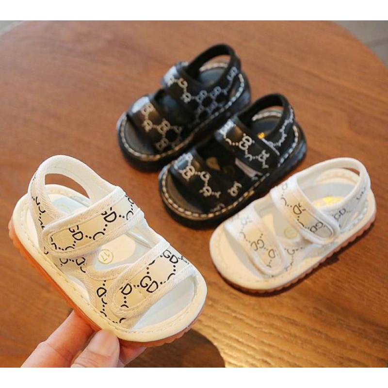 Sepatu Sandal Anak Bayi Bunyi Cit Cit Sendal Balita Baby Monogram Style Walker Sandals Toddler 1 2 3 Tahun