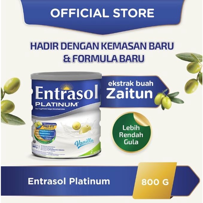 

ENTRASOL PLATINUM 800GR SUSU TINGGI PROTEIN UNTUK LANSIA RASA VANILLA