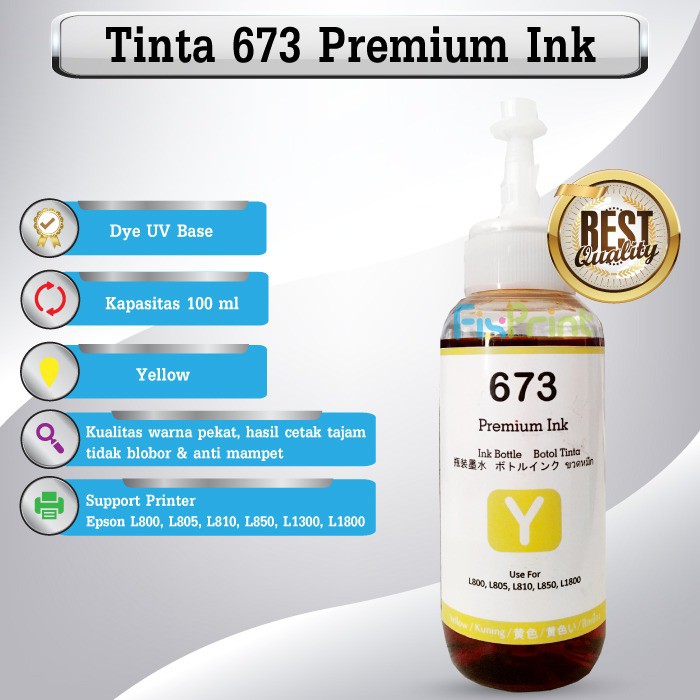 Tinta Refill 673 Premium Ink Magenta 100ml Refill Printer Epson L800 L805 L810 L850 L1800 L1300
