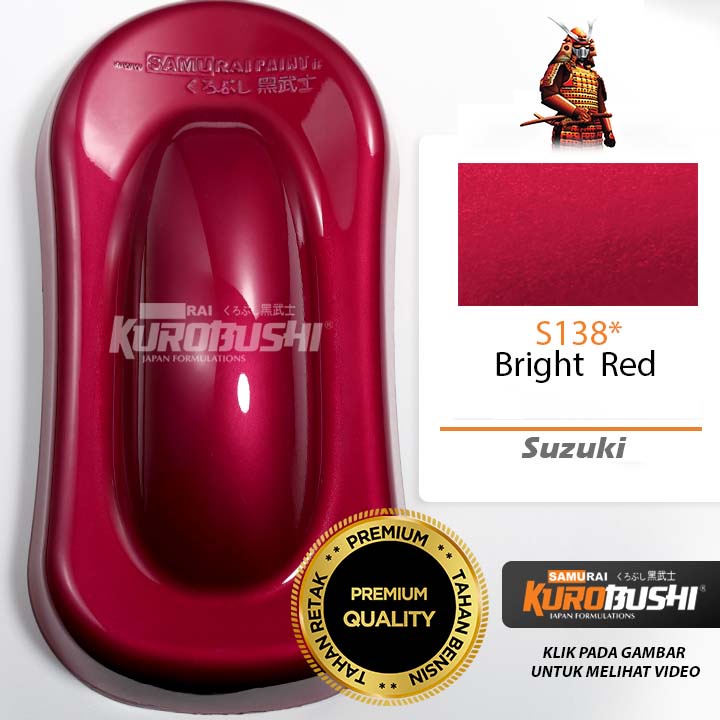 Cat Semprot Pilox Pilok Suzuki Colours Samurai Paint Kurobushi S138* BRIGHT RED / Merah Metalik (400ml)