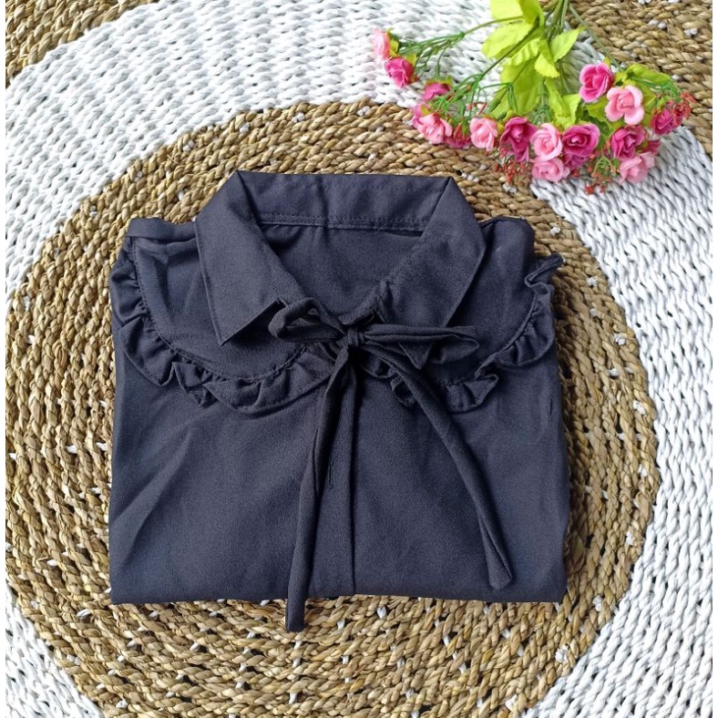 Blouse Wanita/ Atasan Wanita Korean Pita  / Mendy Blus Wanita Polos / Kiko Blouse Crinkle Polos busui tali pita