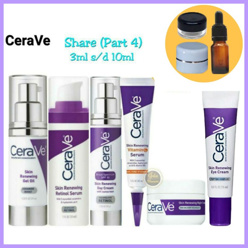 (Share) CERAVE Skin Renewing Vitamin C Serum Eye Cream Day Cream Night Cream Gel Oil