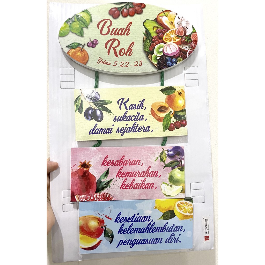 Hiasan Dinding Rohani Kayu Buah Roh-Souvenir Rohani