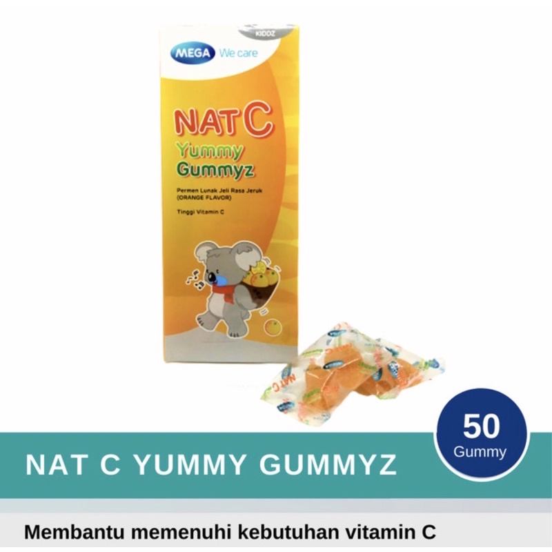 Nat C yummy gummyz box 50 pcs ( permen vit C anak )