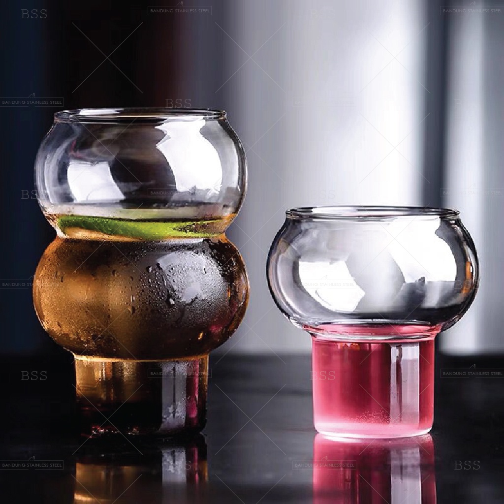Gelas Mojito Kristal Kaca Lucu Bulat Cocktail Jus Cantik Drinking Glass Cafe