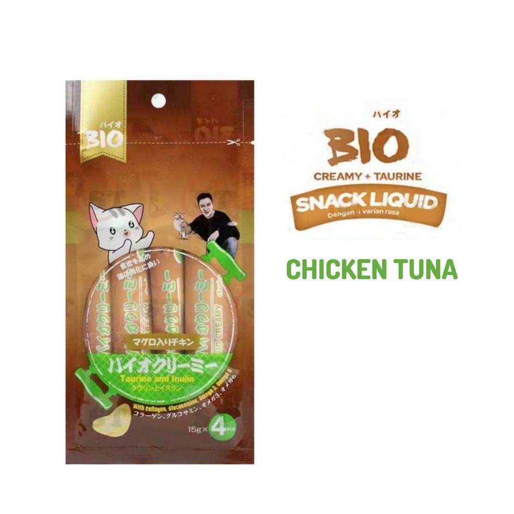 BIO CREAMY CAT TREAT SNACK CEMILAN KUCING BASAH CHICKEN meo creamy