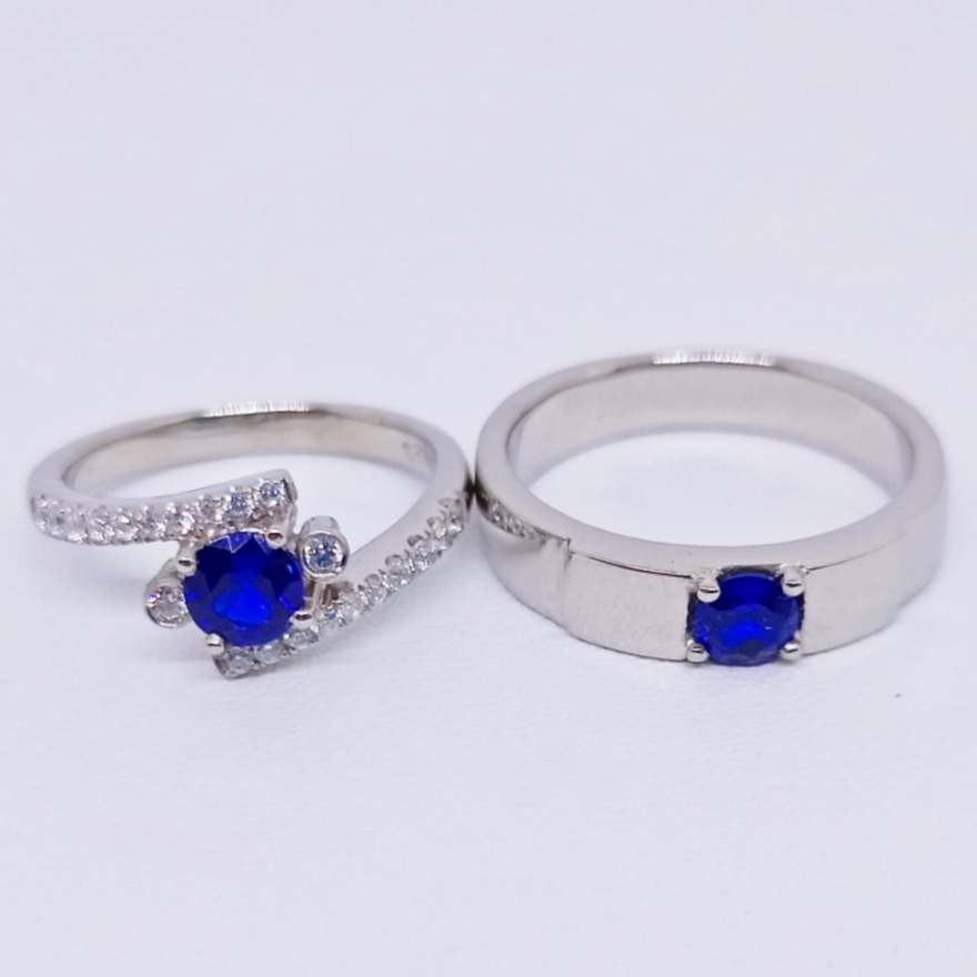 Cincin Tunangan Couple Perak Asli Ukir Nama A23