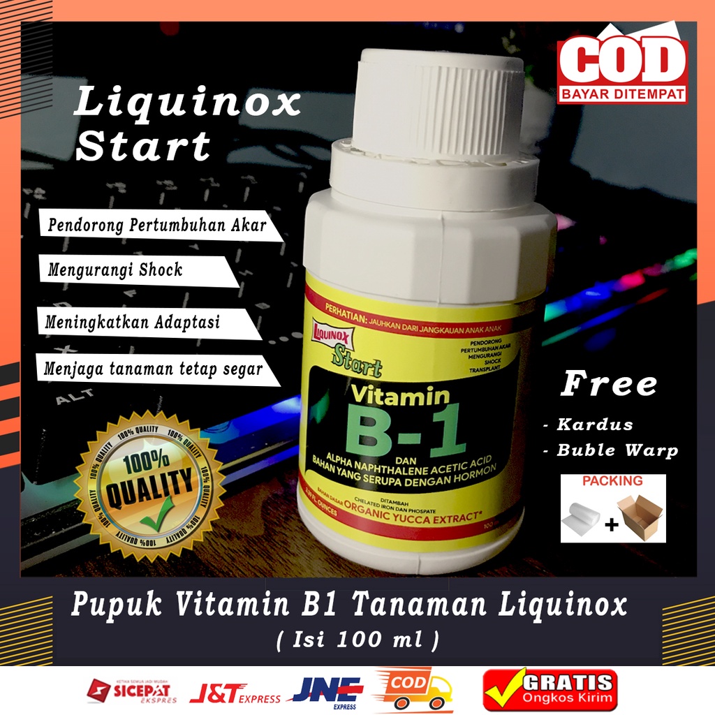 Pupuk Perangsang Akar Anti Stres Tanaman Vitamin B1 Liquinox isi 100 ml BERGARANSI