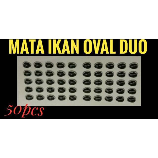 Mata Oval Duo Stiker Mata Ikan 3D 4mm 5mm 6mm7mm