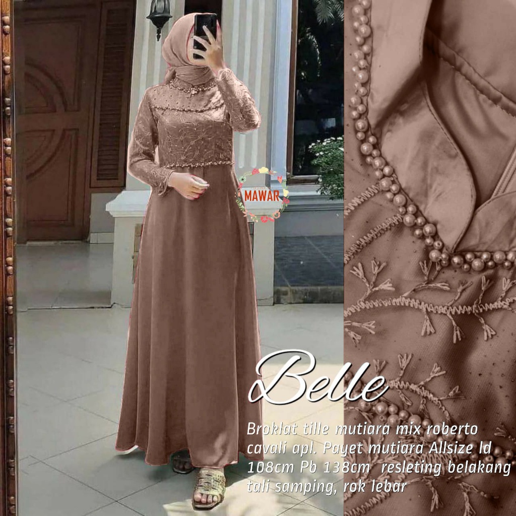 [TERMURAH] Tiara Dress Gamis Maxy Velvet Mix Brukat Mutiara Fashion Muslim Wanita Pesta Gaun Maxi Kondangan Premium Termurah Bisa Jumbo M L XL XXK