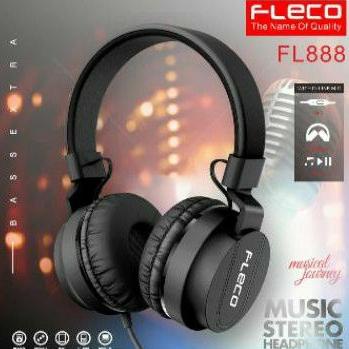 Headphone Handset Headset Hanset Earphone Fleco Fl-888 Fl888 Fl 888 Extra Super Bass Warna Abu2