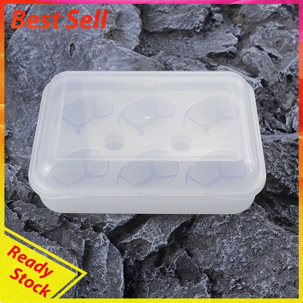 6 Slots Egg Storage Box Portable Egg Tray Container for Outdoor Camping BBQ