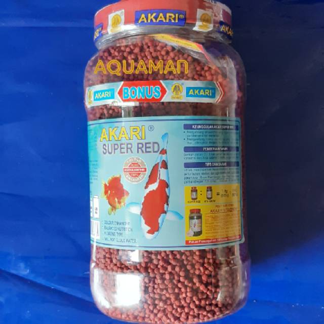 Pakan/pelet ikan hias louhan AKARI SUPER RED 1,25kg