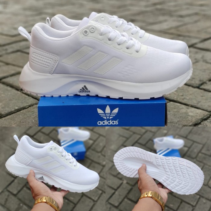 SEPATU ADIDAS ZOOM OLAHRAGA/EROBIK WANITA PUTIH POLOS - PUTIH POLOS, 36