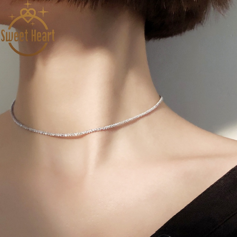 Minimalist Gypsophila Clavicle Necklace Simple All-match Popular Necklace for Women Silver Color Jewelry Accessories