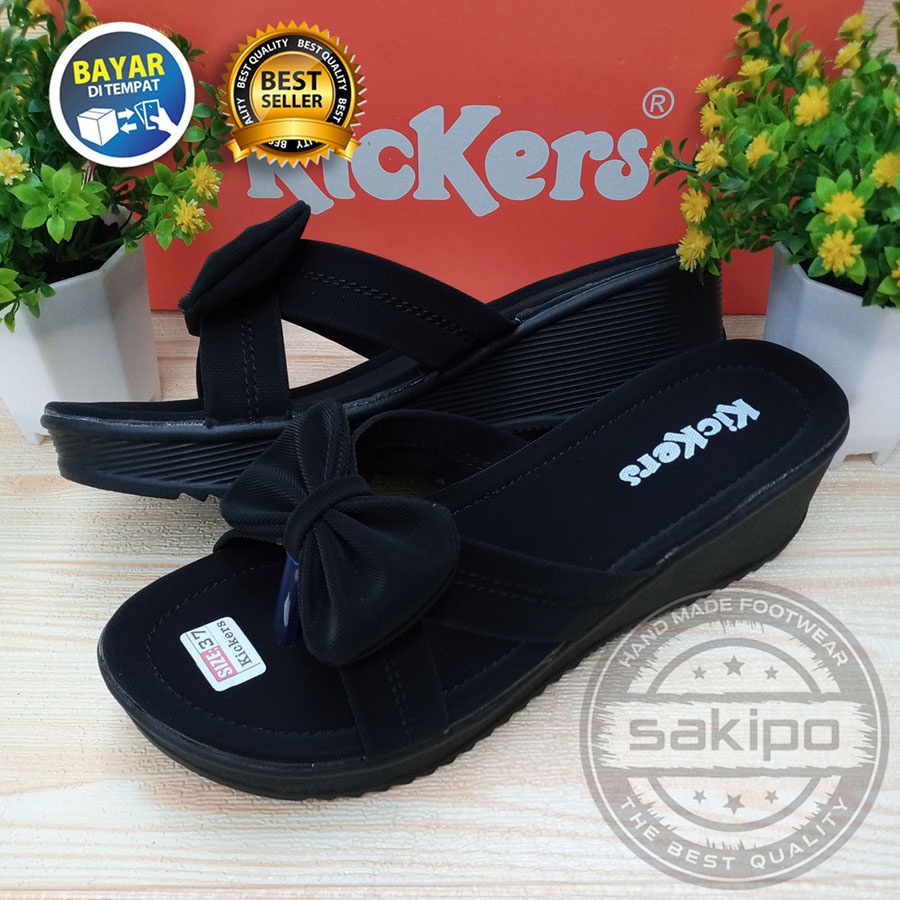 PROMO 3.3 FASHION SALE !! SANDAL WANITA DEWASA JEPIT PITA SALEM RINGAN NYAMAN DIPAKAI / SANDAL WEDGES JAPIT PITA SALEM / SAKIPO