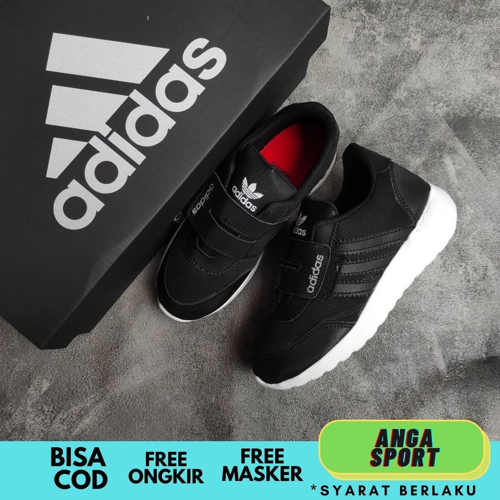 SEPATU ANAK LAKI LAKI ADIDAS SEPATU SNEAKERS KIDS HITAM SEPATU SEKOLAH CEWEK MADE IN VIETNAM