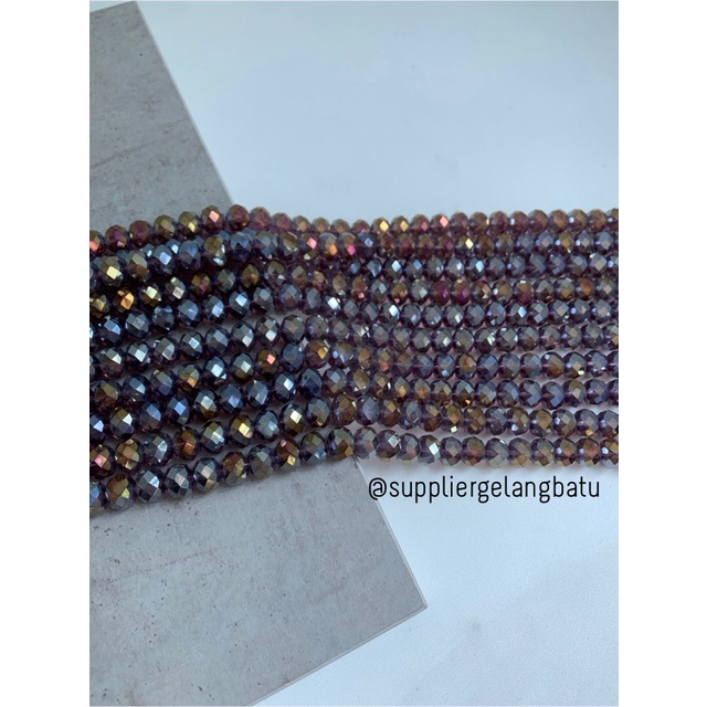 Crystal Ceko 12mm AMETHYST quartz UNGU kecubung KUARSA kuarsa kristal bahan kalung gelang anting strap mask kerajinan tangan craft citayam fashion week etink vintage elegan bali manik crystal