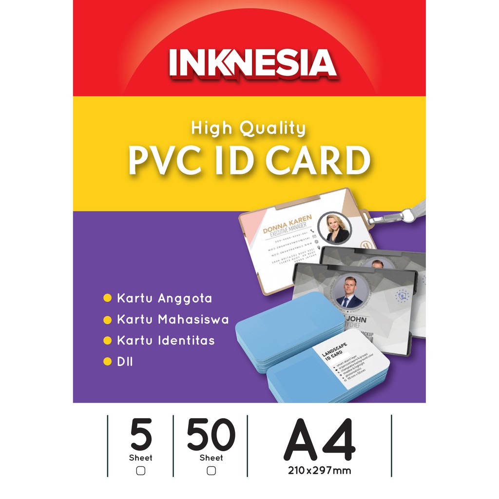 

Kertas PVC Inknesia Bahan ID Card Instan A4 isi 5 Lembar