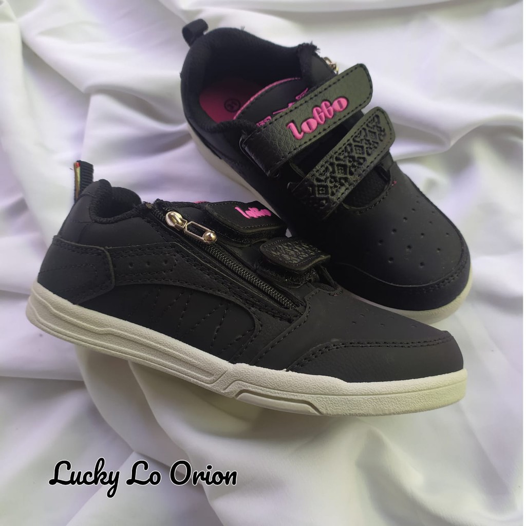 SNEAKERS ANAK BRAND LOGGO ORIGINAL , SEPATU SEKOLAH ANAK LOGGO ORIGINAL  LUCKY LO ORION PINK BLACK