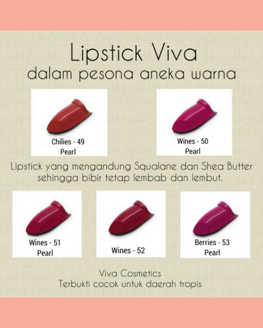 Lipstick Viva Cosmetics Original Murah