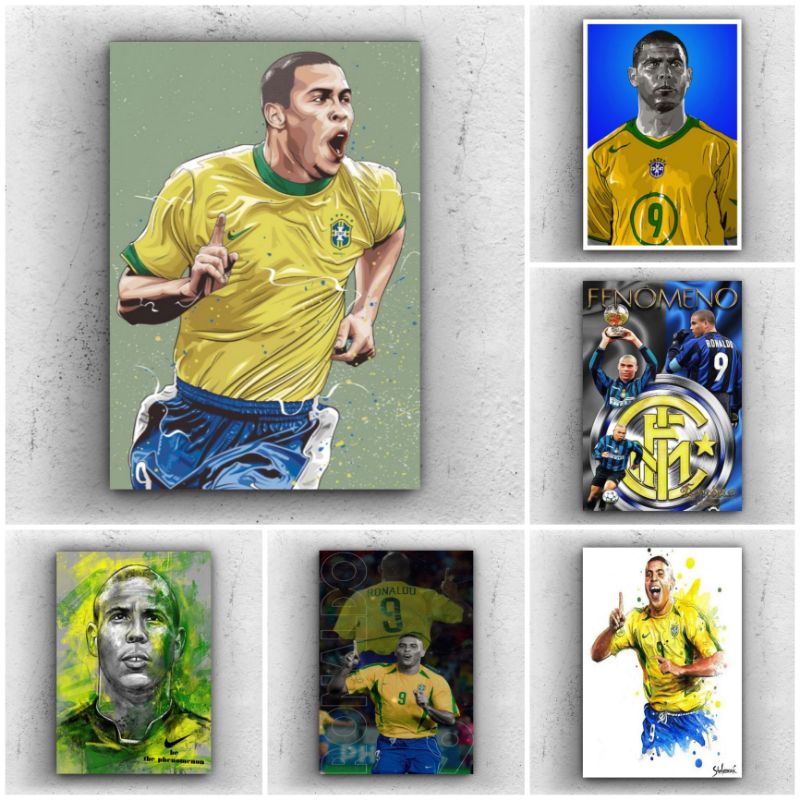 Poster dinding Ronaldo brazil size A3+