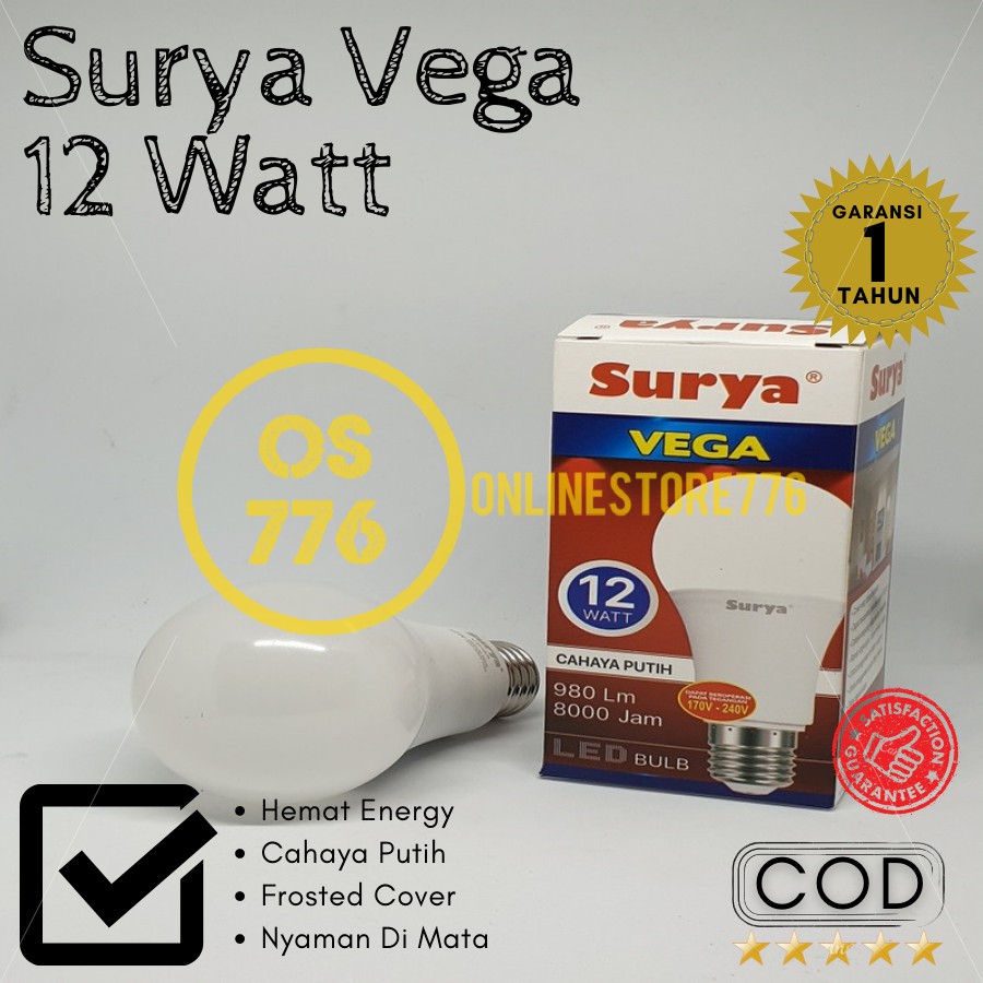 Lampu Surya Vega 12w Lampu LED 12 Watt Bohlam