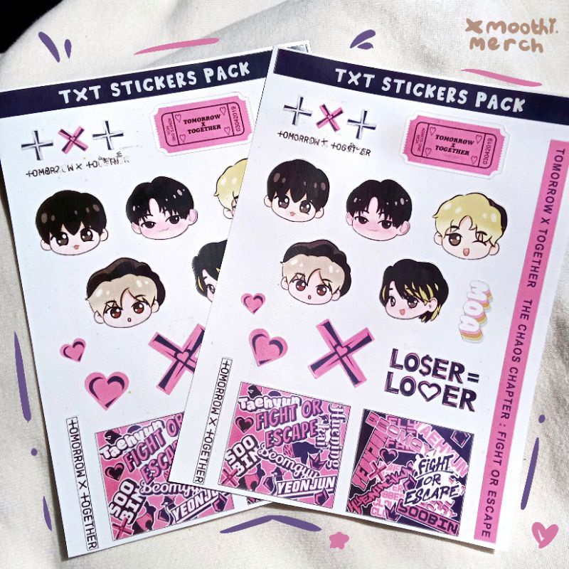 TXT FIGHT OR ESCAPE DECO STICKER PACK - STICKER SET - FANART STIKER PACK - CUTE - YEONJUN SOOBIN BEO