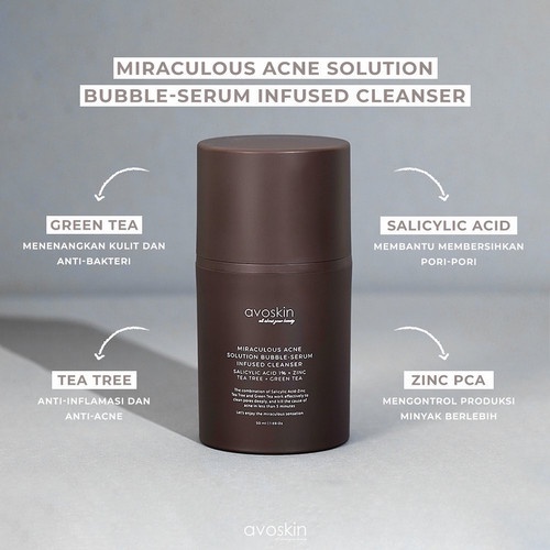 Avoskin Miraculous Acne Solution Bubble-Serum Infused Cleanser (50 Ml)