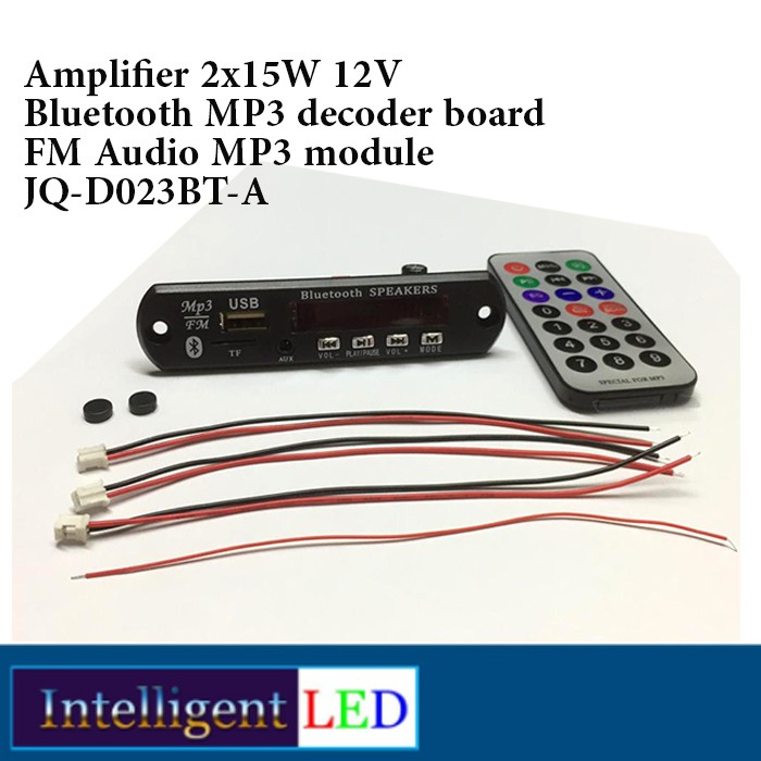 Amplifier 2x15W 12V Bluetooth MP3 Decoder Board FM Audio MP3 Module