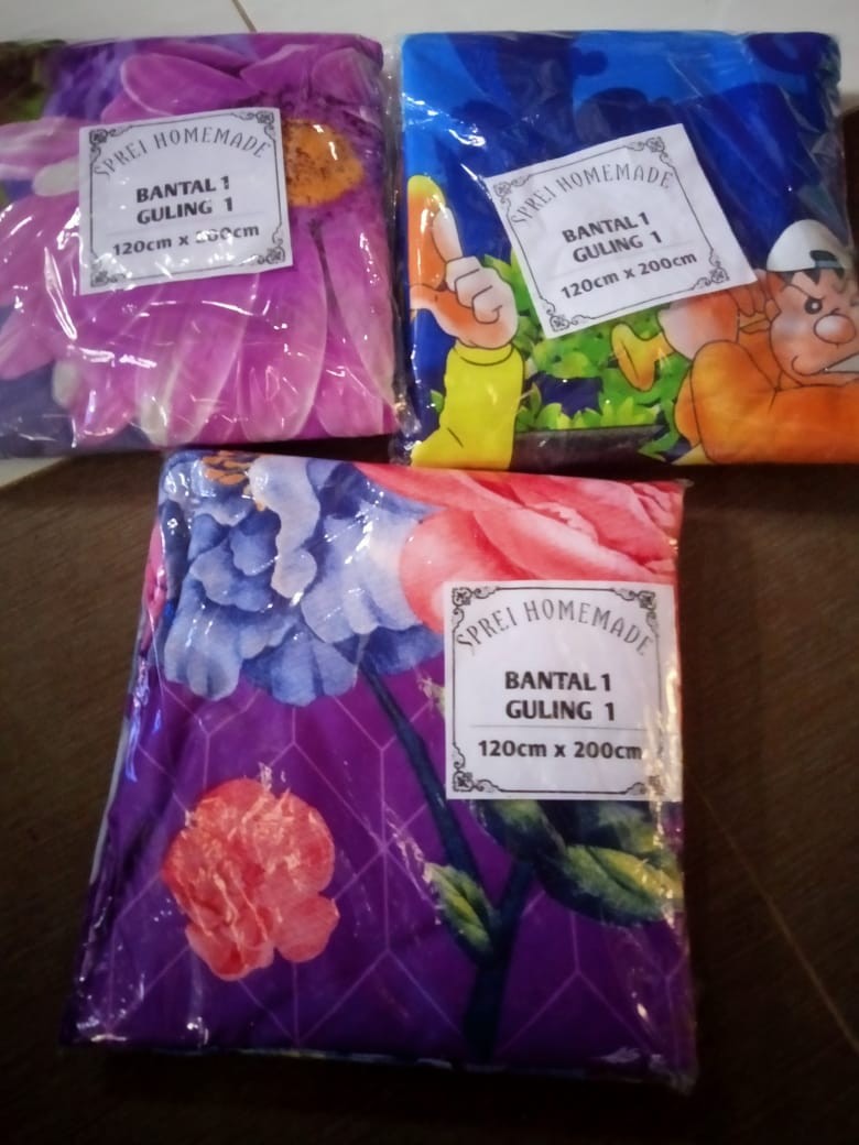 Sprei Homemade Karakter Doraemon Grosir Perlengkapan Kamar Tidur Seprai Springbed Murah Cod