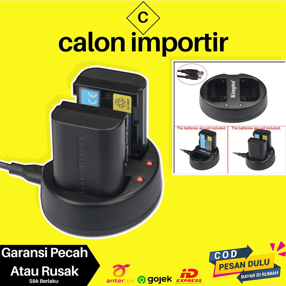 Dock Casan Charger Kamera Canon Batre Baterai 2 Slot 5D2 5D3 70D 60D 6D 7D 7D2 Ori Original COD