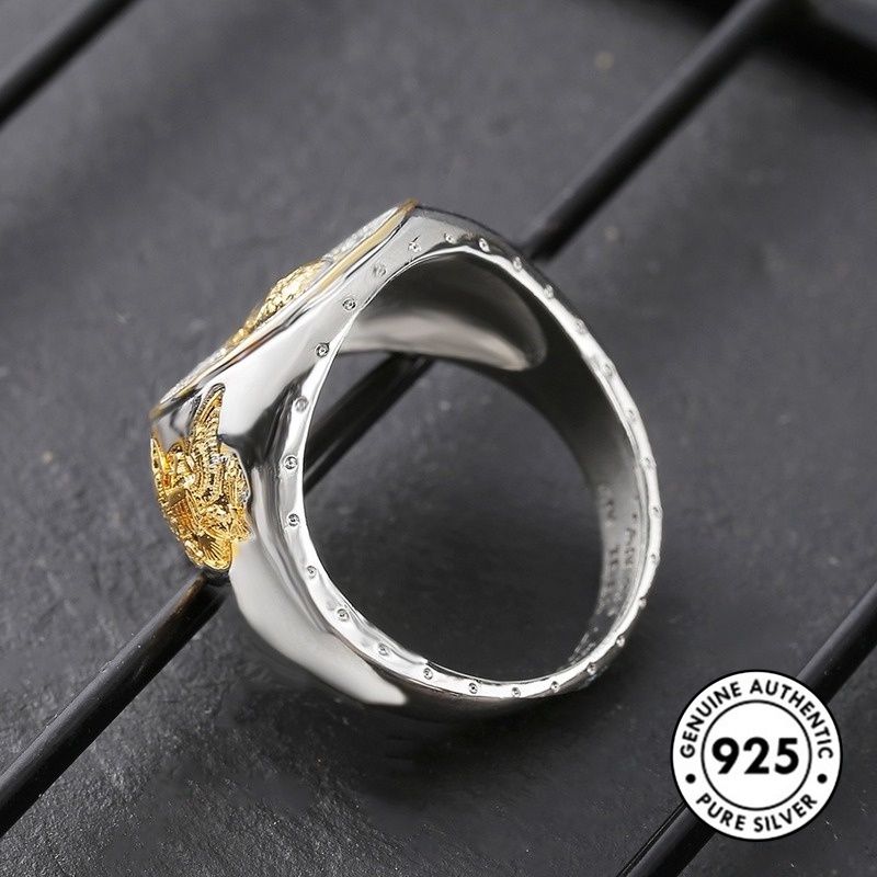 Cincin Desain Koin Avatar Bahan S925 Silver Untuk Pria