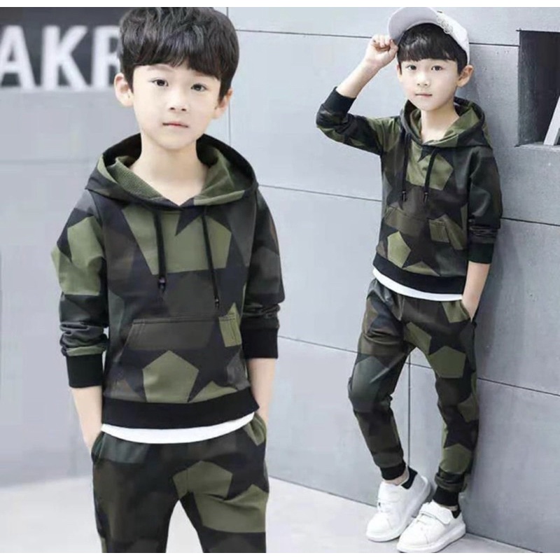 hodie anak setelan sweater dan celana joger anak 1-5 tahun grosir