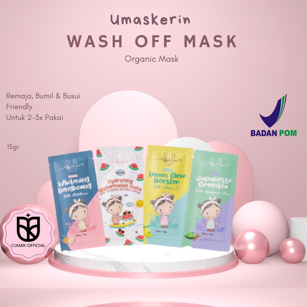 Wash Off Mask Series 15g UMASKERIN Masker BPOM