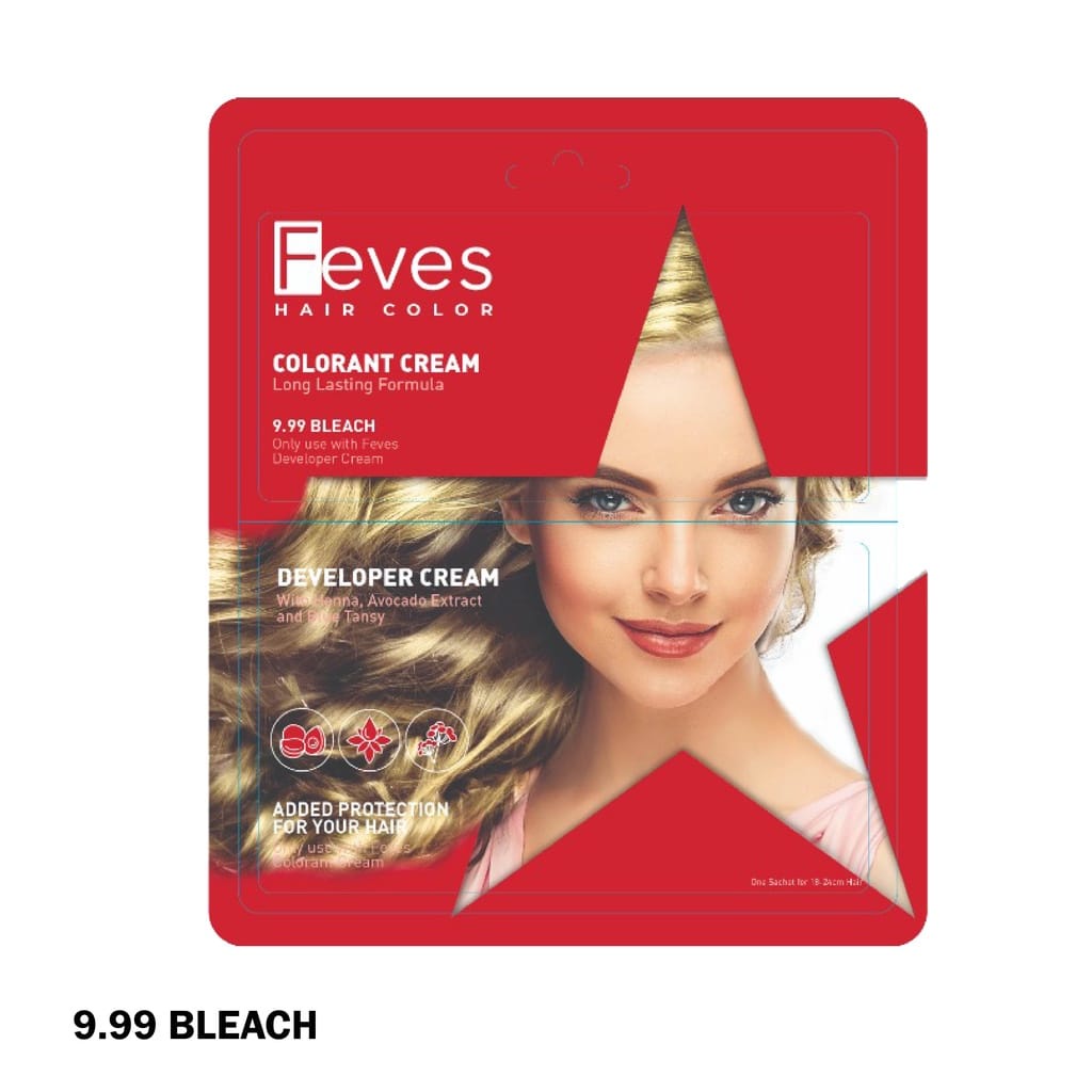 FEVES Colorant Cream Sachet I Hair Color I Cat Rambut Sachet I Semir Rambut Warna 30ml